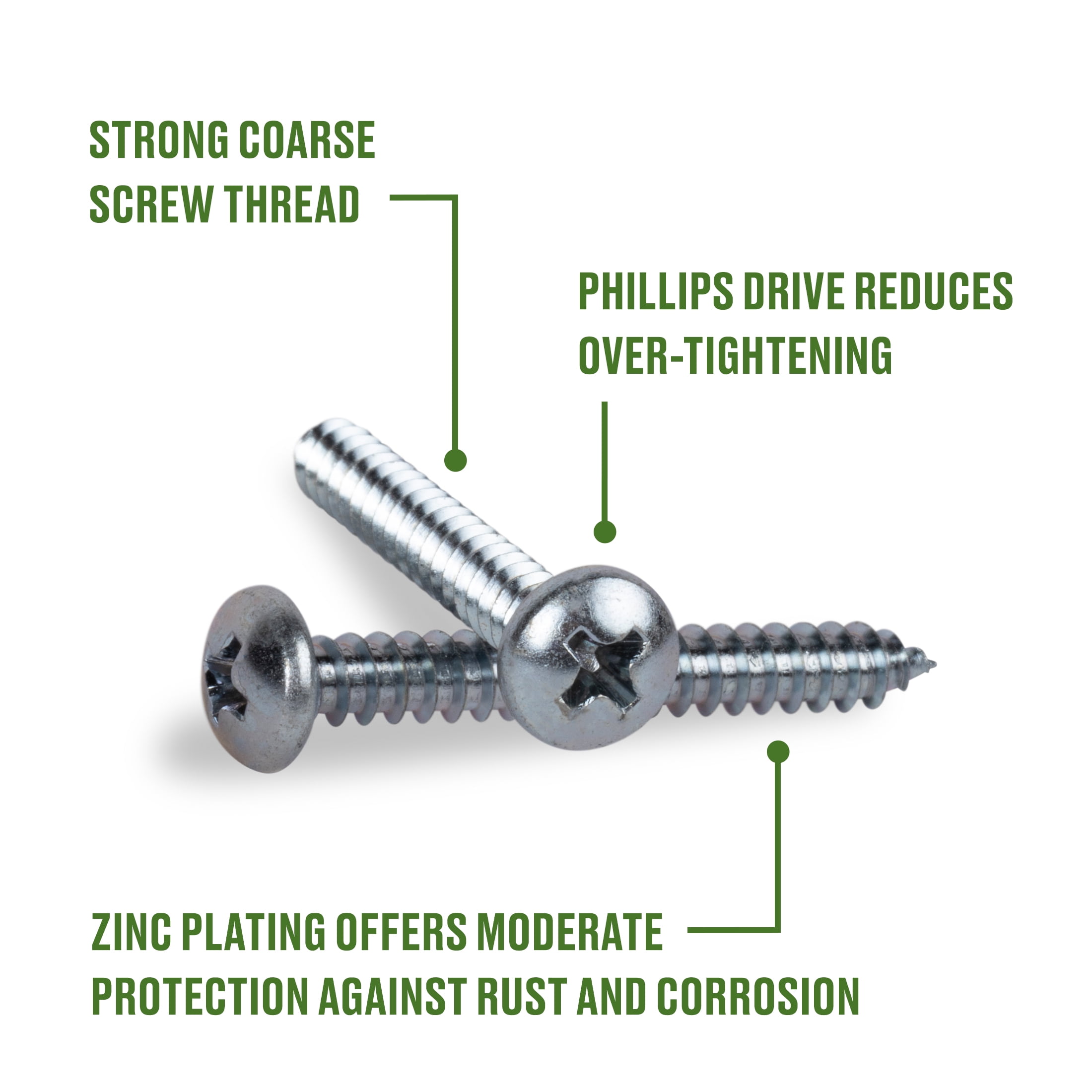 (5 pack) Hillman Sheet Metal Screws, #6 x 1/2", Steel, Zinc, Interior, Phillips, Silver, 31 pack