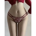 thumbnail image 3 of Tangas con bordado floral, bragas de malla transparente con aberturas, lencería y ropa interior sexy para mujer, 3 of 5