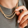 thumbnail image 3 of 2-7mm Wholesale 18K Gold Plated Stainless Steel Women Men Rope Chain 18-32'', 3 of 8