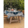 thumbnail image 3 of Outdoor Table Cloth with Umbrella Hole and Zipper, Blue Boho Floral Waterproof Rectangle Tablecloth 54"x80", Vintage National Floral Textured Washable Table Cover for Outside Party Patio Picnic, 3 of 8