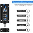 thumbnail image 2 of Code Door Lock, 4 Wheels Recodable Door Lock Water Resistant Keyless Combination Lock with High Security One-Way Screws for Sheds/Barns, 2 of 5