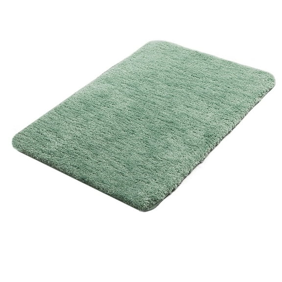 Bathroom Rug Non-Slip Soft Furry Green Microfiber Bath Mats Machine Washable 32"x20" Absorbent Rugs for Bathtub Shower Room