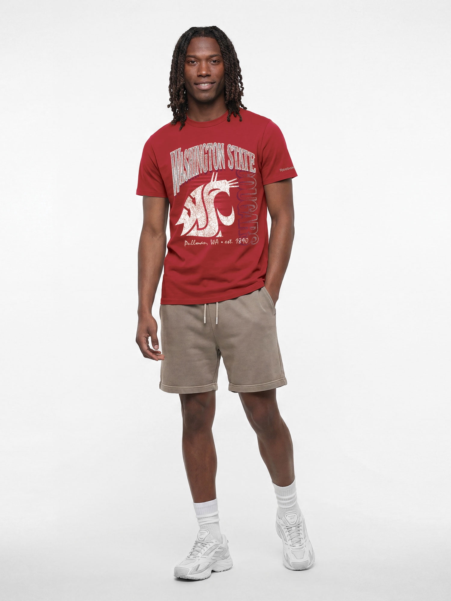 Washington State Cougars Reebok Mens Crew Neck Short Sleeve T-Shirt