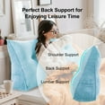 thumbnail image 2 of WOWMAX Large Reading Triangular Wedge Pillow Headboard Bolster Back Support Bedrest Pillow for Bed and Sofa Removable Cover Sky Blue Twin Size (39x8x20inch), 2 of 6