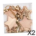 thumbnail image 1 of Colgante Hueco De Madera Para árbol De Navidad, 2x10 Uds., Con Cuerdas Para Decoración De Invierno, Estrella, 1 of 8