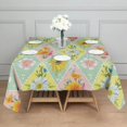thumbnail image 3 of Pioneer Flower Floral Print Pattern Square Tablecloth,Waterproof Square Table Cover,Wipeable Spillproof Washable Table Cover for Home Kitchen Party Decor 52"x52"(132x132cm), 3 of 6