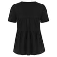 thumbnail image 6 of Grace Karin Women's Crew Neck Short Sleeve T-Shirts Loose Casual Tiered Smock Tops, 6 of 8