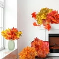thumbnail image 5 of 8 Pcs Fall Decor Topboutique Artificial Fall Maple Leaves Stems Autumn Faux Leaf Branches Silk Maple Leaves Fall Bouquet Fake Plant Picks for Thanksgiving Home Fall Floral Arrangements, 5 of 6