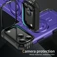 thumbnail image 4 of Designed for iPhone 17 Pro Max Armor Case with Camera Cover Stand, Shockproof Protection, Support Magnetic Wireless Charger Rugged Cover for iPhone 17 Pro Max, Support Car Magnetic Holder - Purple, 4 of 7
