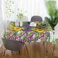 thumbnail image 6 of Coolnut Mardi Gras Tablecloth, Waterproof Washable Polyester Square Table Cover, Durable Tablecloth for Kitchen Dining Table Party Decor, 60"X 120", 6 of 7