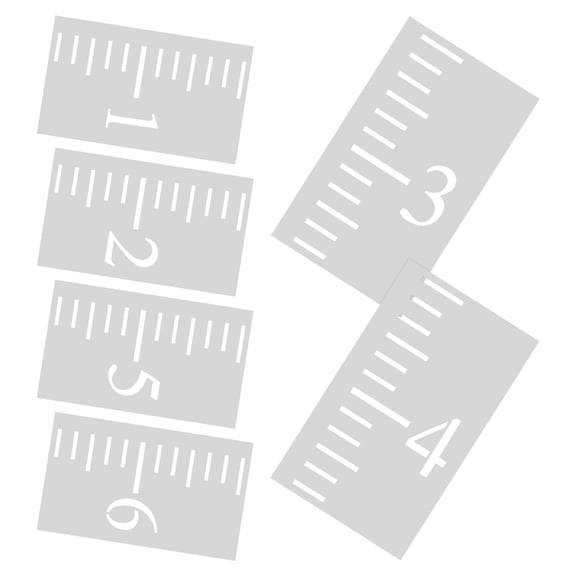 SEWCHICS 6-Piece Plastic Growth Chart Stencils Set for Kids Height Measurement and Wall Tracking at Home