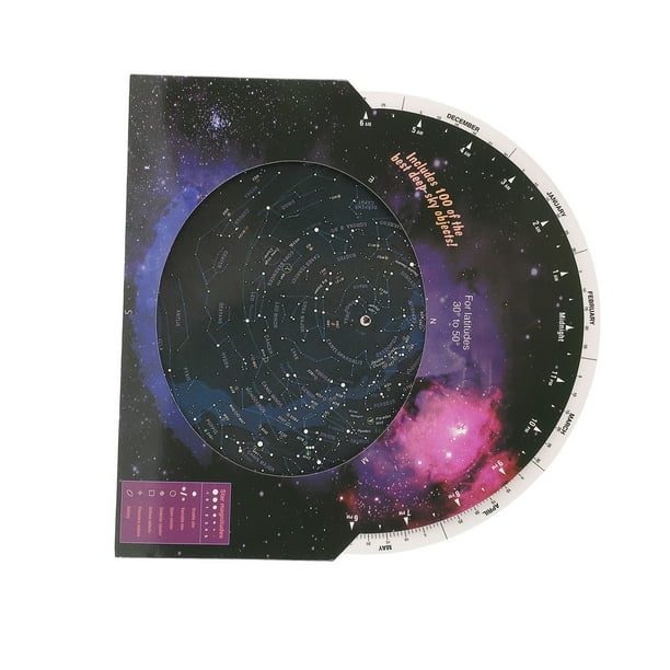 Guía del Mapa de Estrellas, Telescopio de Cartón Mapa de Estrellas de Giro de la Dirección de Giro para 30-50 Grados de Latitud Norte