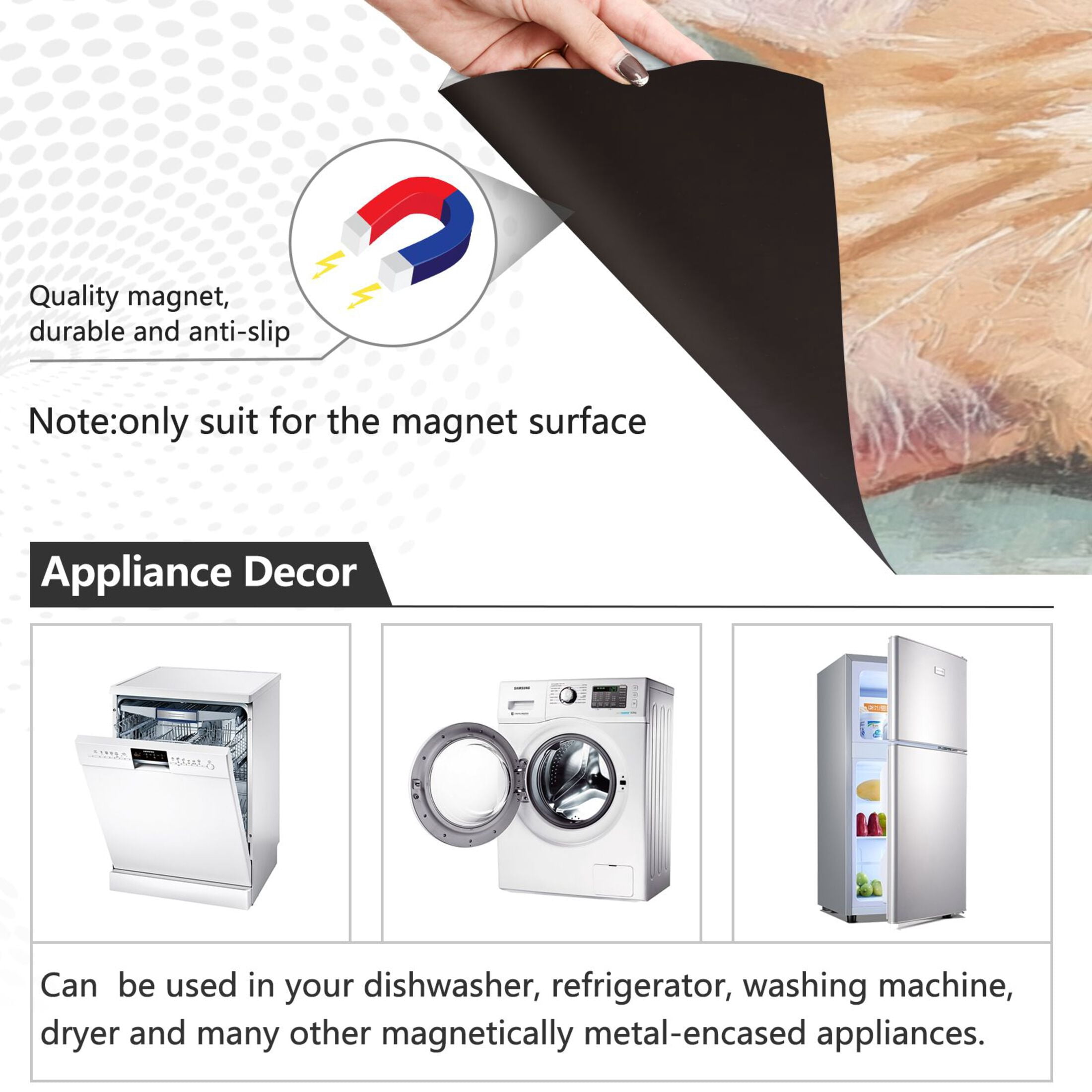 Dishwasher Magnetic Sticker 23x26 Inch Refrigerator Magnetic Sticker Washing Machine Magnetic Sticker Kitchen Panel Magnetic Sticker Home Decor Good Friend Cat