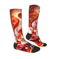 thumbnail image 3 of Picia Women Crew Soft Moisture-wicking Socks Red Sun Flame Fox Pattern Design Cotton Socks, One Size fit All, 3 of 9