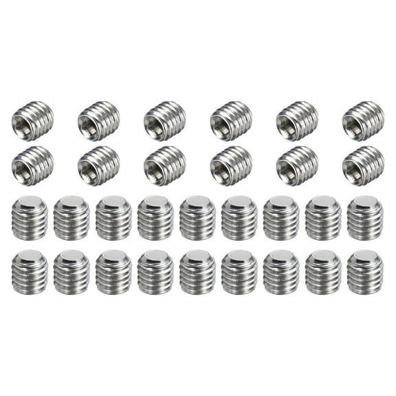 30 Pcs M8-1.25 x 8mm Grub Screws, 304 Stainless Steel Cup Point Allen Head Screws Internal Hex Socket Drive