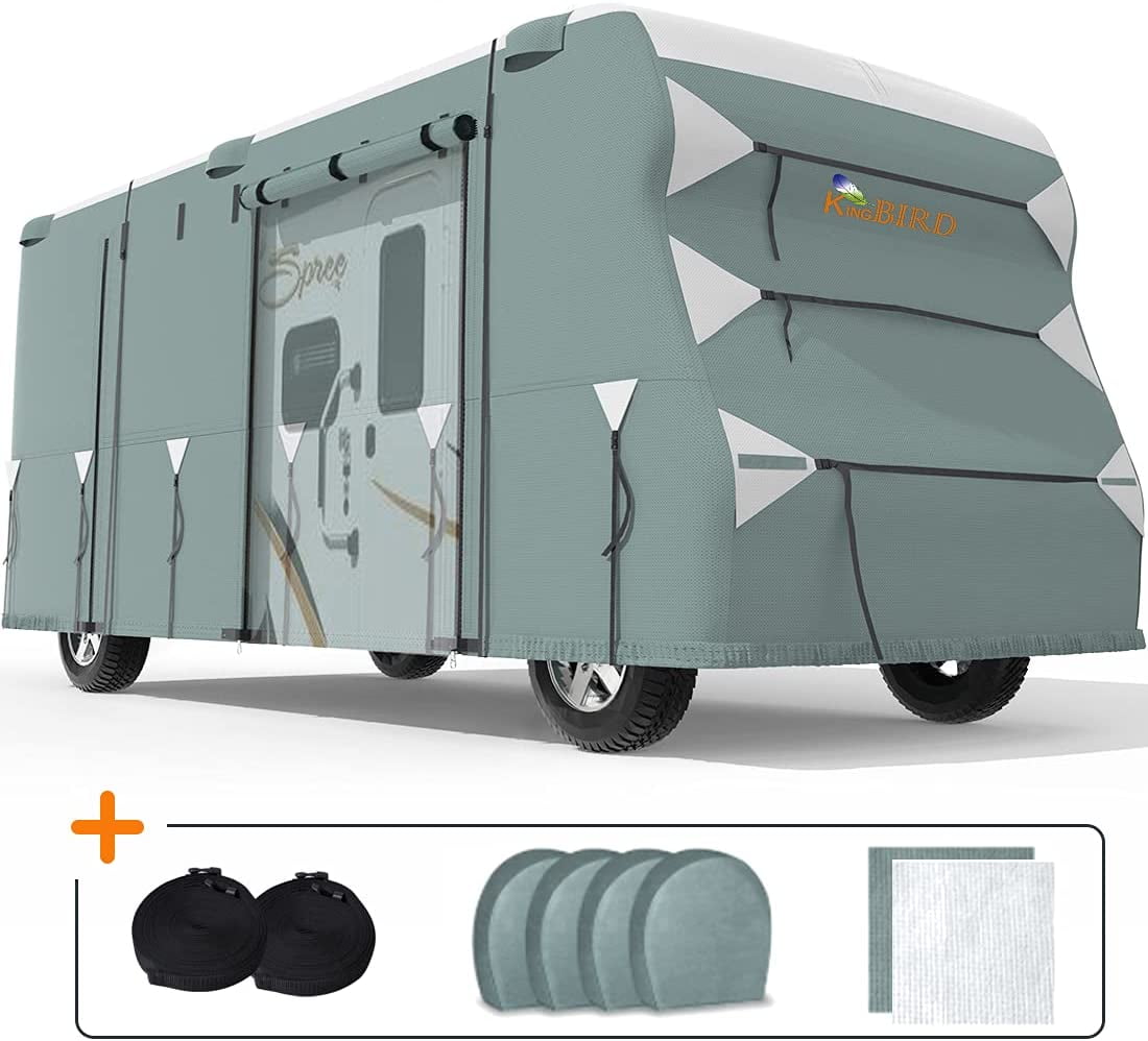Fits 26-29 Class C Motorhome XGear Outdoors Class C RV Cover Grey with 3-Ply Roof for Max Weather Protection 