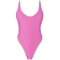 thumbnail image 7 of RELLECIGA Women's Pink High Cut Low Back One Piece Thong Swimsuit Low Neck Sexy Bathing Suit Monokini Thong One Piece Swimwear, 7 of 7