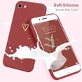 thumbnail image 2 of for iPhone SE Case 2022/2020, iPhone 8 iPhone 7 Case for Women Girls Silky Soft Protective Shockproof Silicone Phone Case with Cute Heart Design, Red, 2 of 13