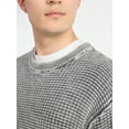 thumbnail image 4 of No Boundaries Men's & Big Men's Thermal Stitch Crewneck Sweater, Midweight, Sizes XS-3XL, 4 of 5