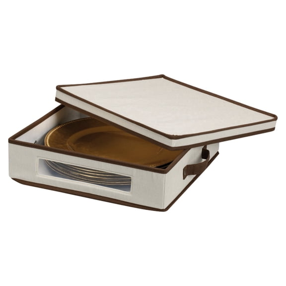 Household Essentials - Window Vision Accent Plate Chest in Cream and Brown