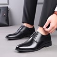 thumbnail image 4 of Zapatos de cuero de primavera y otoño para hombres, zapatos casuales de negocios formales para jóvenes, zapatos de boda aumentados, zapatos de trabajo, zapatos de suela suave, 4 of 5