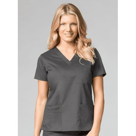 

Blossom by Maevn Women s V-Neck 3 Pocket Solid Scrub Top