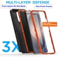 thumbnail image 4 of For Samsung Galaxy S26 Case, 3-in-1 Rugged Shockproof Protective Cover with Hard Shell and Soft Rubber Bumper, Drop Protection Armor, Orange, 4 of 6