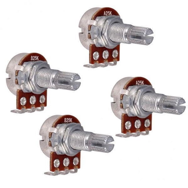 Piezas de 3x4 Piezas A25K/B25K Long Long Split Eje Audio Audio Potentiómetros de fricción 5 piezas