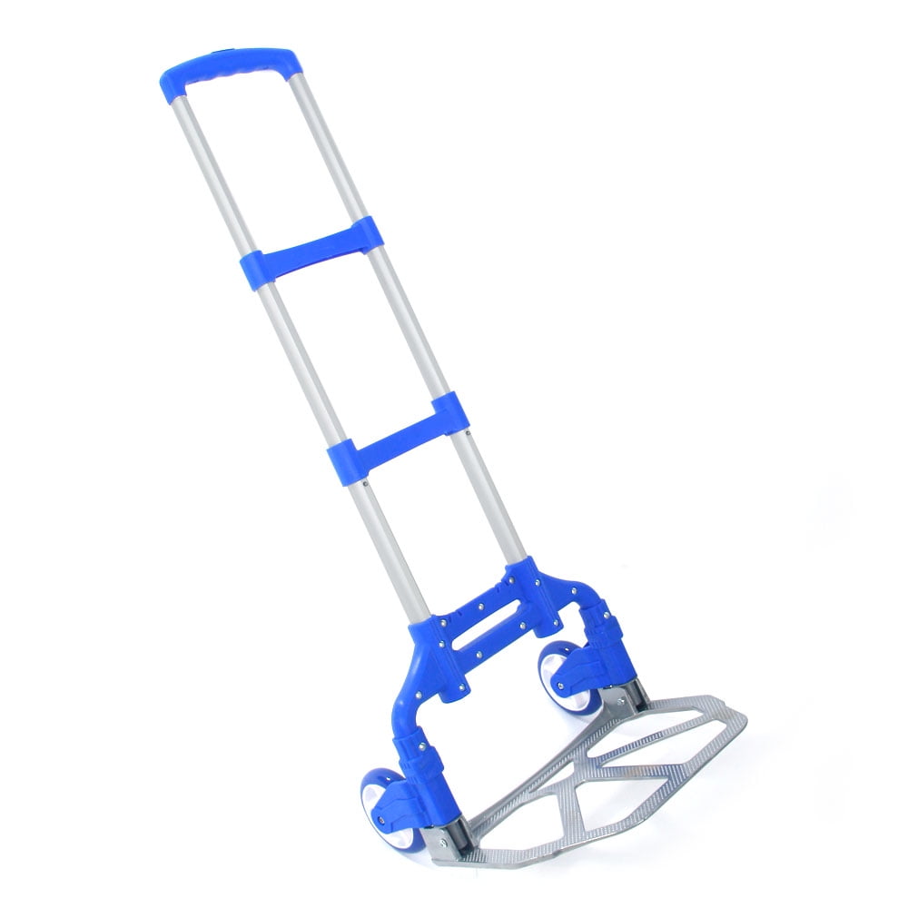 UBesGoo Portable Aluminum Folding Hand Truck Dolly Heavy-Duty Luggage Trolley Cart w/Telescoping Handle and PU Rubber Wheels for Home, Auto, Office,Travel Use (Multi-color)