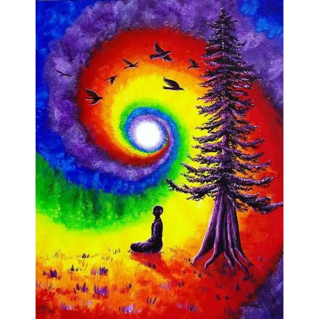 Taladro diamante pintura (DB5856) 5D DIY completo cómic árbol punto de cruz bordado Kits 45x60cm FLhrweasw Nuevo