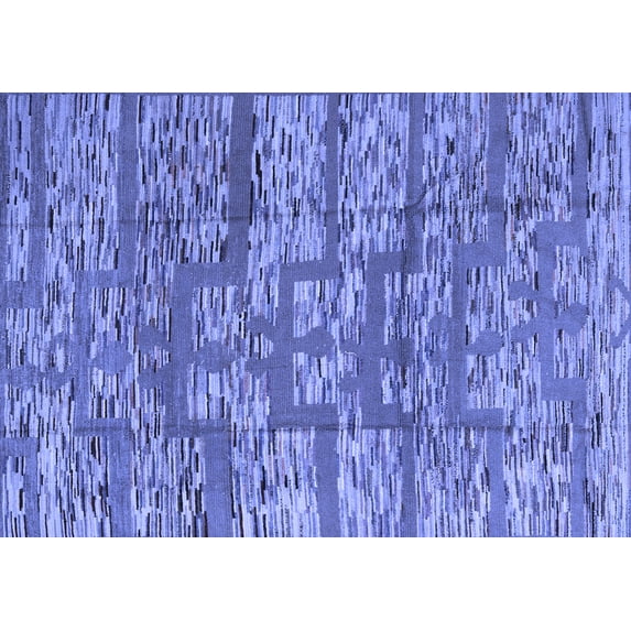 Ahgly Company Machine Washable Indoor Rectangle Abstract Blue Modern Area Rugs, 7' x 10'