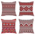 thumbnail image 1 of 45x45 cm Pack of 4 Geometric Tribal Cushion Cases Western Ethnic Decorative Pillow Cases for Sofa Couch, 1 of 5
