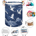 thumbnail image 5 of Qzaxky Japanese Crane Laundry Basket Organizer Foldable Tall Large Laundry Basket Collapsible Folding Laundry Basket Dirty Clothes Fabric, 5 of 7