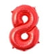 thumbnail image 1 of Bewildely Globo decorativo de papel de aluminio con número de 32 pulgadas, cumpleaños para niños y adultos Kits de decoración para fiestas rojo ocho, 1 of 4