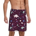thumbnail image 2 of Sikiie Space Dinosaur Mens Pajama Shorts, Lightweight Lounge Pant with Pockets Soft Sleep Pj Shorts for MenX-Large, 2 of 6