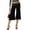 Black, variant on Women's Casual Wide Leg Cropped Pants Low Rise Fold Over Stretch Gaucho Pants for Summer Beach Holiday Streetwear,Coffee S