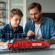 Train Building Block Kit with Base, MOC City Train Sets, Classic Vectron Electric Truck 66019,1757 PCS