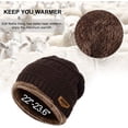 thumbnail image 2 of Morttic Men's Soft Stretch Knit Lined Thick Warm Ski Cap Women Winter Wool Slouchy Beanies Hat,Coffee, 2 of 7