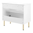 thumbnail image 5 of Modway Chaucer 36" Wood & Rattan Bathroom Vanity with Adjustable Shelf in White, 5 of 16