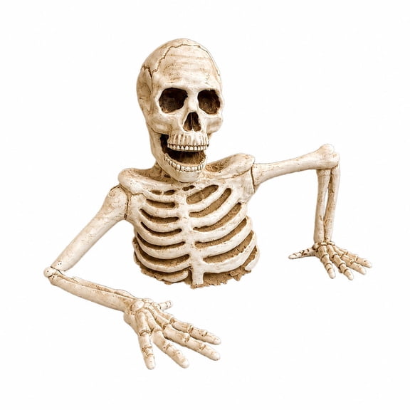 Halloween Skeleton Decorations with Rustic Resin Craftsmanship, Scary Halloween Decorations Outdoor for Haunted House Yard, Spooky Halloween Porch Decor for Graveyard Party,