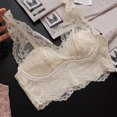 thumbnail image 3 of YUANxueke Women's Lace Bralette V Neck Sheer Mesh See Through Bralettes Embroidered Padded Longline Bra, 3 of 8