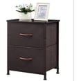 thumbnail image 4 of Nightstands Set of 2 with 2 Drawers, Bedside Table Small Dresser with Removable Fabric Bins for Bedroom Nursery Closet Living Room - Sturdy Steel Frame, Wood Top - Coffee Brown/Dark Walnut, 4 of 4