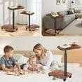 thumbnail image 3 of Sofa Tray Table for Couch, Adjustable C Table with Wheels, 360° Swivel TV Tray Table for Small Spaces, Slide-Under Design for Living Room, Bedroom, and Bed, 3 of 8
