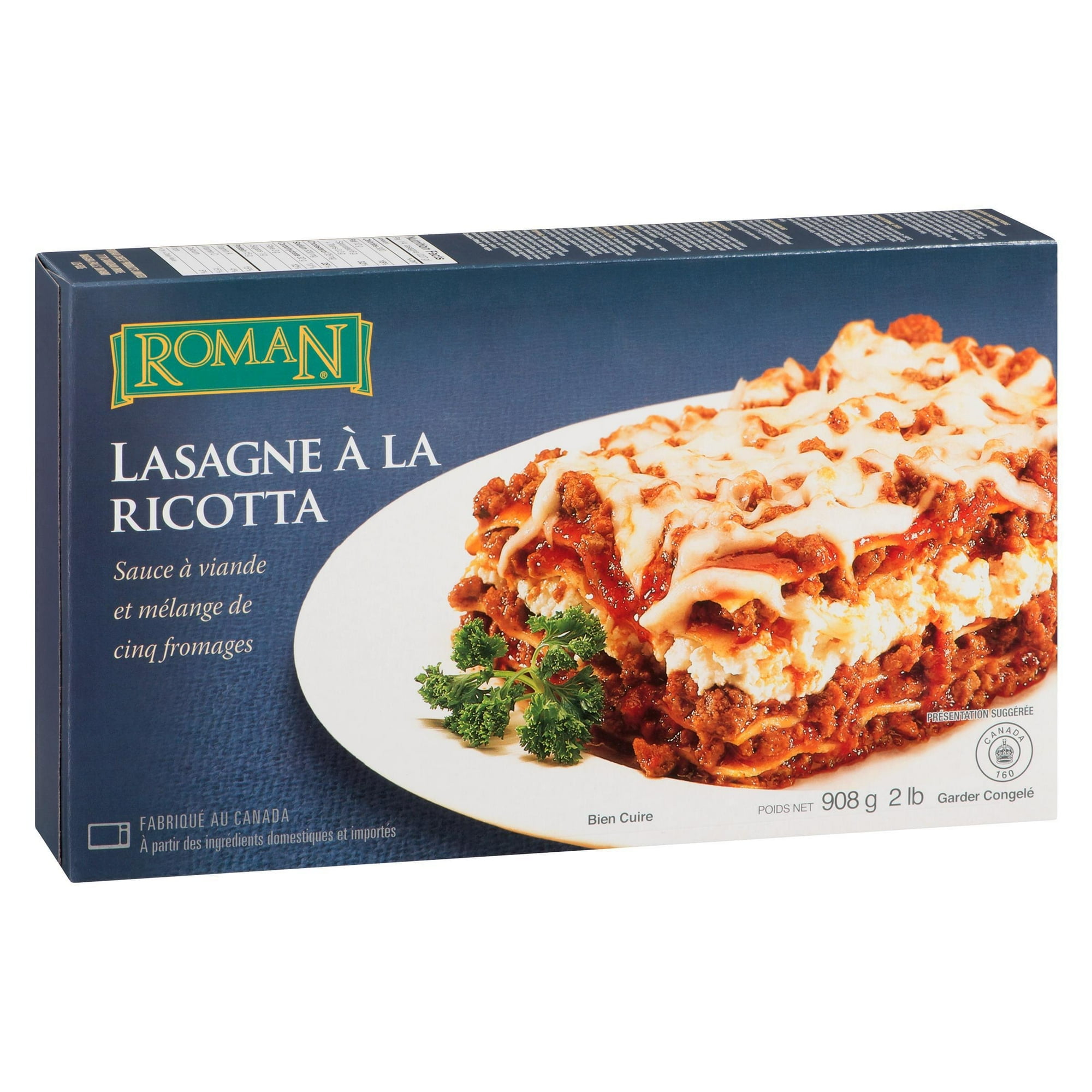Roman Cheese Roman Ricotta Lasagna with Meat Sauce And A Blend of Five Cheeses, 908 g