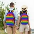thumbnail image 3 of Easygd Colorful Glitter Rainbow Canvas Backpack: Stylish, Lightweight, and Versatile with Large Capacity and Adjustable Straps –, 3 of 7