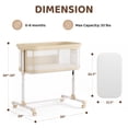 thumbnail image 2 of LINLUX Baby Bassinet, 6-Height Adjustable Newborn Bedside Bassinet with Wheels, All-Sided Mesh,Beige, 2 of 7