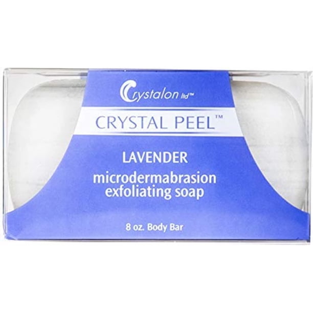Crystal Peel LAVENDER Microdermoabrasión Jabón Exfoliante Barra Corporal 8 onzas