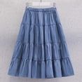 thumbnail image 5 of Edvintorg Girls Denim Skirt Ruffle Hem Elastic Waisted Loose Fit Casual Midi Jean Skirts Teen Clothes for Girls Size 4-15, 5 of 8
