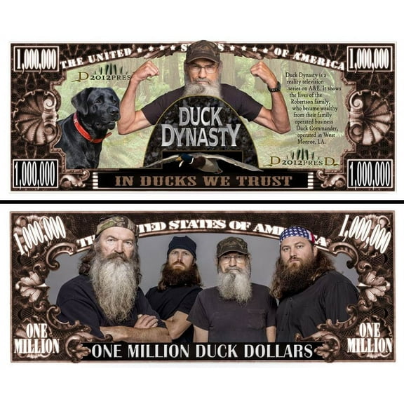 Anime Source Ducky Dynasty Robinson Family Duck Commander Reality Television Series Commemorative Novelty Million Bill with Semi Rigid Protector