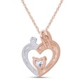thumbnail image 4 of AFFY Mother's Day Jewelry Gift Heart Cut Simulated Cubic Zirconia Two Tone Mom Pendant Necklace In 14k Rose Gold Over Sterling Silver, 4 of 7